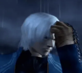 😎 Dante Devil May Cry 但丁, 鬼泣, 游戏角色, 白发, 恶魔猎人 whatsapp sticker