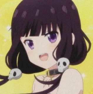 🍇 anime, girl, cute, skull, choker, cartoon telegram sticker