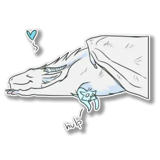 💙 hulp dragão, desenho animado, animal, fofo, monstro, fantasia, peculiar telegram sticker