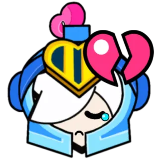 💔 Colette Brawl Stars 游戏, 荒野乱斗, 心碎, 科莱特, 悲伤 telegram sticker