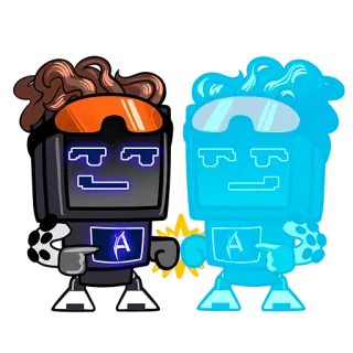 🤜 A Мультфильм, Робот, Персонаж, Аватар, Футуристический telegram sticker
