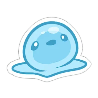 💦 slime, blue, cute, blob, simple telegram sticker