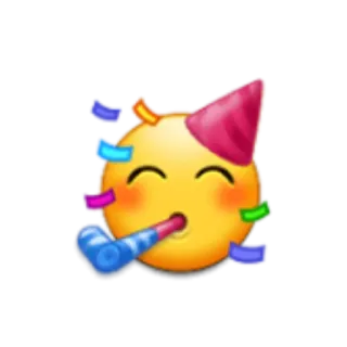 🥳 Emoji, Festa, Celebração, Chapéu, Confete telegram sticker