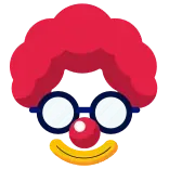 👓 clown, lunettes, nez, cheveux roux, visage telegram sticker