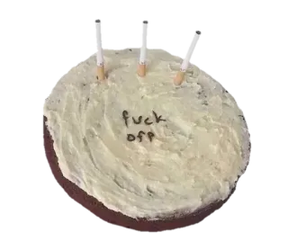 🤩 fuck off gâteau, insulte, juron, offensant, nourriture, dessert telegram sticker