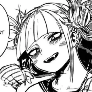 ❔ Himiko Toga My Hero Academia ut 애니메이션, 만화, 빌런, 여고생, 미소, 토가 히미코, 나의 히어로 아카데미아 telegram sticker