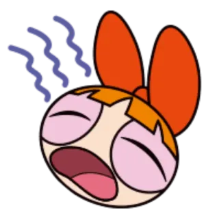 😩 Blossom The Powerpuff Girls мультфильм, анимированный, смешной, уставший, измученный, расстроенный telegram sticker