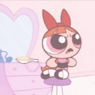 🖤 Blossom Powerpuff Girls cartoon, angry, pink, Blossom, Powerpuff Girls telegram sticker