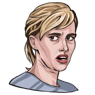 😦 mujer, cara, expresión, molesta, sticker, retrato telegram sticker