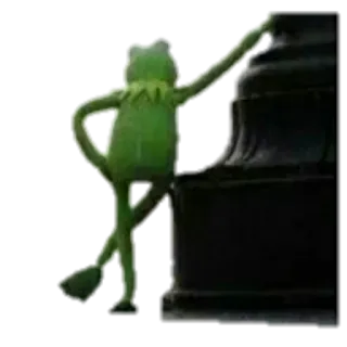 😌 Kermit the Frog Kermit, grenouille, Muppet, vert, penché, marionnette, personnage telegram sticker