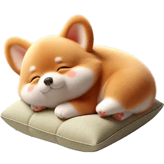 😴 corgi, cachorro, dormindo, fofo, animal, animal de estimação, travesseiro telegram sticker