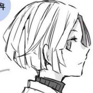 🥀 Anime, Esboço, Mangá, Retrato, Close-up telegram sticker