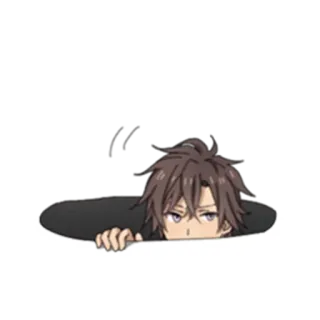 😶 anime, manga, cartoon, character, hiding, peeking, looking, anime boy telegram sticker