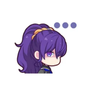 🔮 动漫, Q版, 思考, 紫色头发, 可爱 telegram sticker