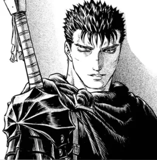 🖤 Guts Berserk manga, anime, sword, warrior, guts, berserk, weapon, fantasy whatsapp sticker