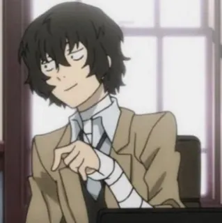 🥂 Dazai Osamu Bungou Stray Dogs Anime, Dazai Osamu, Bungo Stray Dogs, Charakter, arrogant whatsapp sticker