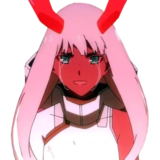 😀 Zero Two Darling in the Franxx anime, zero two, darling in the franxx, traurig, weinen telegram sticker