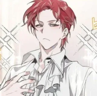 🥀 anime, pelo rojo, masculino, personaje, dibujo telegram sticker