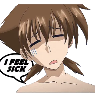 🤢 I FEEL SICK sick, anime, exhausted, anime boy, tired, illness telegram sticker