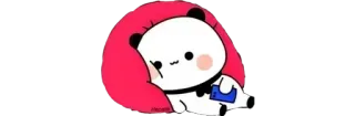 😌 carino, panda, animale, kawaii, cartone animato whatsapp sticker