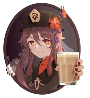🌟 Hu Tao Genshin Impact 原神, 胡桃, アニメ, ゲーム, キャラクター, かわいい telegram sticker