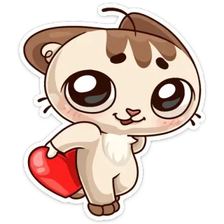 ❤ gatto, cuore, animale, carino, amore, kawaii telegram sticker