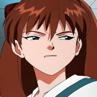 😬 Asuka Langley Soryu Neon Genesis Evangelion anime, cartoon, evangelion, asuka langley soryu, girl, character telegram sticker
