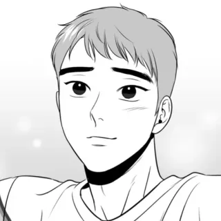 🤍 мужчина, портрет, черно-белое, мультфильм, персонаж, иллюстрация telegram sticker