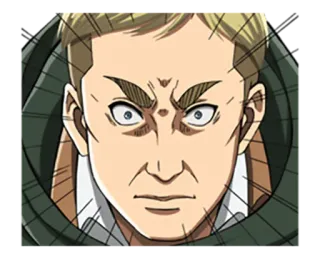 😠 Erwin Smith Attack on Titan Erwin Smith, Ataque dos Titãs, Anime, Personagem, Líder telegram sticker