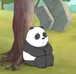 😔 Panda We Bare Bears パンダ, ぼくらベアベアーズ, アニメ, 悲しい, アニメーション, クマ telegram sticker