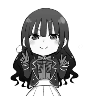✌ anime, chibi, cute, girl, peace sign, kawaii, manga telegram sticker