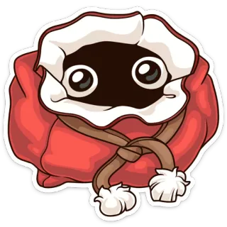 😶 criatura, fofo, kawaii, bolsa, vermelho, desenho animado telegram sticker