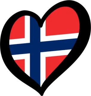 🇳🇴 norwegia, flaga, serce, kraj, norweski telegram sticker