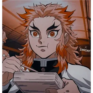 💥 Kyojuro Rengoku Demon Slayer Anime, Manga, Demon Slayer, Kyojuro Rengoku, Personnage whatsapp sticker