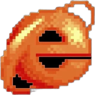 🌟 internet explorer, logo, browser, orange, pixel art, icon telegram sticker