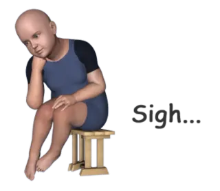 😤 child, sad, sitting, contemplative, melancholy whatsapp sticker