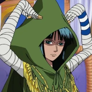 😶 Nico Robin One Piece nico robin, one piece, anime, manga, charakter, kapuze, bandagen telegram sticker
