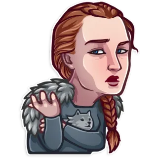 🤨 Sansa Stark Game of Thrones Sansa Stark, Gra o Tron, Postać, Wilk, Winterfell telegram sticker