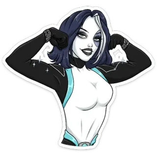 💪 Domino Domino, Marvel, Personaje de cómic, Superhéroe, Mujer, Fan art whatsapp sticker
