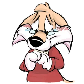 😢 Cartoon, Tier, Weinend, Traurig, Illustration, Emotion telegram sticker