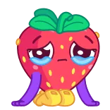 😭 Erdbeere, traurig, weinen, Cartoon, Emotion whatsapp sticker