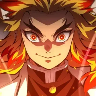 🔥 Kyojuro Rengoku Demon Slayer Аниме, Клинок, рассекающий демонов, Ренгоку, Кёджуро, Столп Пламени telegram sticker