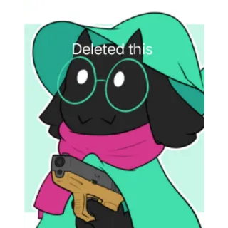 🔫 Ralsei Deltarune Deleted this ralsei, deltarune, arma, personaje, videojuego telegram sticker