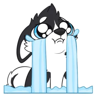 😭 chorando, cachorro, triste, lágrimas, filhote telegram sticker