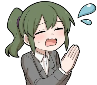 😂 Anime, Gadis, Ekspresi, Permintaan maaf, Lucu, Memohon telegram sticker