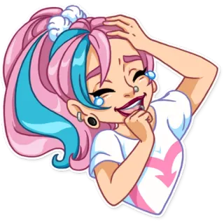 😂 Cartoon, Süß, Anime, Fröhlich, Weiblich, Sticker telegram sticker
