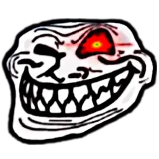 🫣 Trollface โทรลล์, มีม, อินเทอร์เน็ต, โกรธ, ชั่วร้าย, หน้า, ตลก telegram sticker