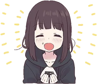🍙 Anime, Garota, Kawaii, Fofo, Personagem, Ilustração telegram sticker