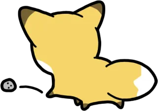 😕 キツネ, 動物, 漫画, 可愛い, 走る, 追いかける telegram sticker