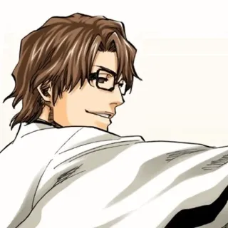 🧬 Sosuke Aizen Bleach 애니메이션, 만화, 캡틴, 안경, 캐릭터 telegram sticker